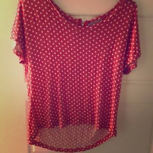 Cute polka dot off shoulder top